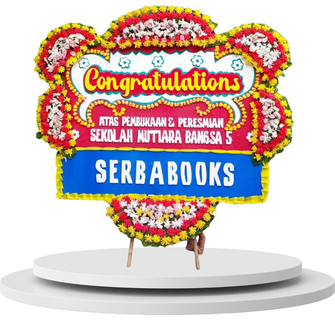 Bunga Papan Peresmian 1,5m X 2m 5 Jambul