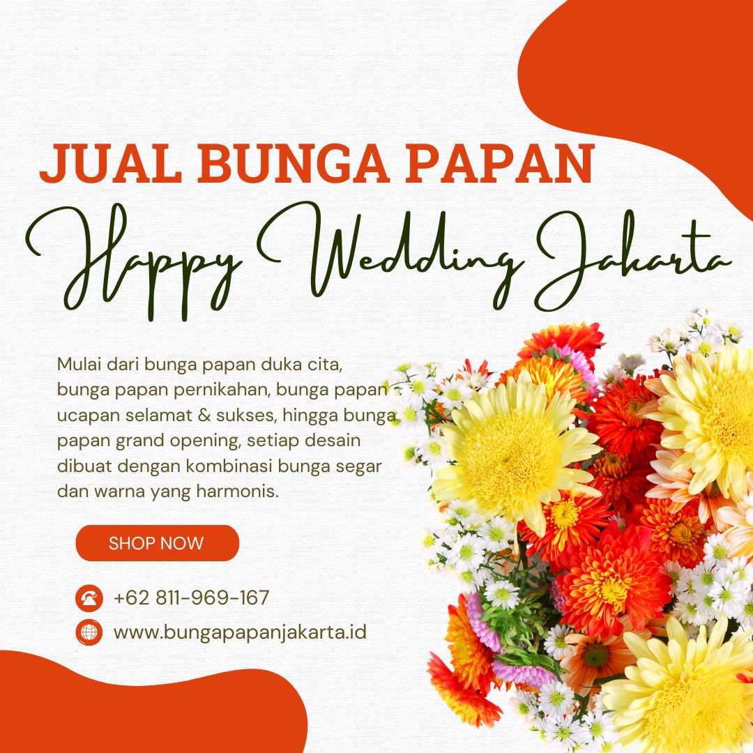 Jual Bunga Papan Happy Wedding Jakarta