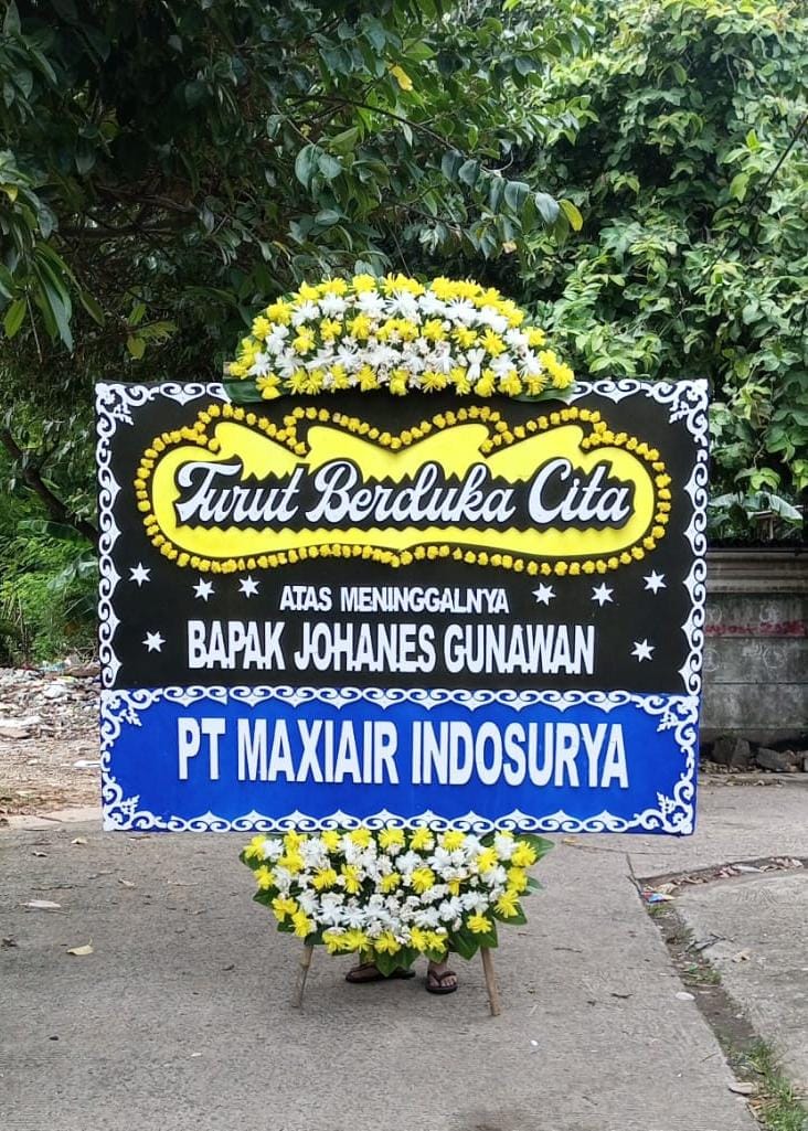 Bunga Papan Duka Cita 1,5m X 2m, Jambul Standar - Image 4